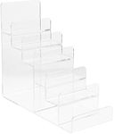 DOITOOL Clutch Purse Display Stand Acrylic Purse Stand 6 Tier- Clear Wallet Display Stand Holder- Transparent Acrylic Riser for Purse Storage Keyboard Display Jewelry Display Book Display Tabletop Purse Display Rack