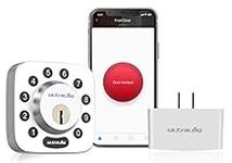 ULTRALOQ U-Bolt Smart Lock (Satin Nickel) + Bridge WiFi Adaptor, 5-in-1 Keyless Entry Door Lock with WiFi, Bluetooth and Keypad, Smart Door Lock Front Door, Digital Deadbolt Lock