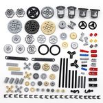 Topica Technical Parts Cars Gears Axles Compatible with MOC Bricks, 116Pcs Cogs and Gears Chain Link Connectors Crawlers Replacement Parts Pack