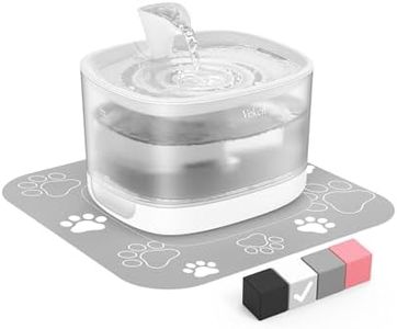 Veken Cat Water Fountain, 84oz/2.5L Automatic Pet Water Fountain Dog Water Dispenser with a Detachable Water Tank, Easy Cleaning for Cats, Dogs (White)