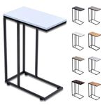 SG Traders C Shaped Side Table Coffee Table End Table Under Sofa Living Room Table Snack Laptop Holder Stable Metal Frame for Bedroom Office Sofa Bed Side Table Easy to assemble (White)