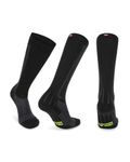 DANISH ENDURANCE Running Compression Socks, Flight Socks, 21-26mmHg, for Men & Women, Unisex, 1&2 pack, Black/Grey,3-5