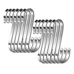 12 Pack S Hooks Stainless Steel S Shaped Hooks Heavy Duty Metal Hooks for Kitchen Utensils Office Bathroom Closet Workshop Garage Office Household Home Essential