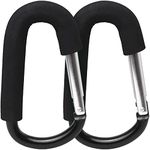 iGadgitz Home U7096 Large Buggy Clips Pram Hooks Stroller Carabiner -Black -2pcs