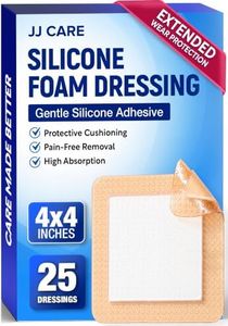 25Pcs Silicone Foam Dressing | 4x4 Bed Sore Bandages | Wound Care | FSA&HSA