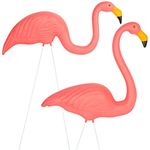 Galashield Pink Flamingo Yard Decorations Pack of 2 Flamingo Decor Ornaments for Outdoor Lawn and Garden