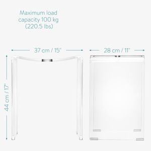 Navaris Clear Acrylic Shower Stool – Modern Bathroom Seat