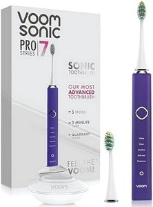 Voom Sonic Pro 7 Electric Toothbrush for Adults, Sonicare Electric Toothbrush with 40000 VPM w/ 5 Deep Clean Modes, Rechargeable Toothbrushes Fast Charge 4 Hours Last 8-Weeks