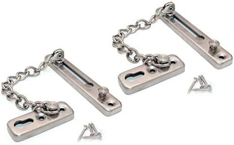 NUZAMAS 2 of Stainless Steel Door Chain Lock, Secondary Door Lock Security, Front Door Limiter, External Door Restrictor, Home Hotel Office Reinforced Solid Stainless Steel, with Safety Blocker