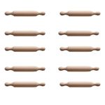 Priaora 10 Pcs Wooden Mini Rolling Pin 5.6 Inch Size Small Wooden Kitchen Dough Rolling Pin Baking Rolling Pin Mini Wood Dough Roller DIY Crafts Tools Farmhouse Kitchen for Kitchen or Play (K41-10)