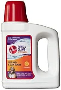 Hoover Paws & Claws Spot Wash Solution, Remove Dog and Cat Urine or Pee Stains, Safe for Children & Pets – Deodorize Carpet & Upholstery – 1.0 Litre