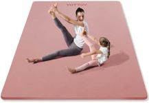 YOTTOY Large Yoga Mat (75 * 52 * 1/2inch),Extra Wide TPE Exercise Mat,Non-Slip Workout Mat for Pilates, Fitness, Barefoot, Home Gym Studio with Strap and Towel (Pink, 75 * 52 * 1/2inch)