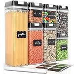 Kitchen Organizers and Storage Containers - Set of 7 Pantry Food Storage Containers with Airtight Lids, Markers and Labels for Kitchen and Pantry Organization