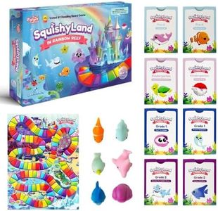 The Fidget Game SquishyLand in Rainbow Reef Board Game, Pre-K to 2nd Grade | Educational & Phonics Kindergarten Learning Activities, Mochi Squishy Toys Set, 2-6 Players