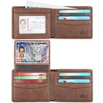 HIMI Wallet for Men-Genuine Leather RFID Blocking Bifold Stylish Wallet With 2 ID Window (Coffee)