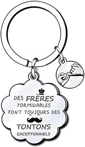 Lumengqi Cadeaux de Noël pour Tonton Porte-clés Frères formidables Tonton exceptionnelles - Porte-clés pour Annonce Grossesse Tonton Naissance Enfant idée Cadeau Annonce bébé Fille garçon (1)