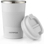 GEMFUL Travel Coffee Mug Double Walled Insulated Tumbler Cups for Cold and Hot Drinks 380ml