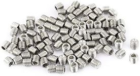 uxcell 100Pcs M3 x 3mm Stainless Steel Hex Socket Set Grub Screws Headless Cup Point