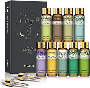 PHATOIL 9PCS Essential Oils Gift Set, 10ml/0.33fl.oz Scented Oils for Soap, Candle Making, Premium Quality Essential Oils for Diffuser, Humidifier, DIY Candle and Scented Products Making