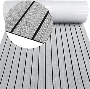 HZCHIONE EVA Foam Boat Decking Flooring 94x45, Faux Teak Boat Marine Carpet Boat Floor Non-Slip Self-Adhesive Foam Boat Floor Mat Rolls Sheet for Motorboat RV Yacht Kayak Deck Helm Pad