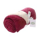 Ziggle Baby - Cosy Baby Blanket - Baby Bag Essentials Sherpa Fleece Blankets - Cute Newborn Bedding - Newborn Essentials - Raspberry Pink Knit Sherpa