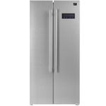 FORNO Salerno 33" Inch W. Side-by-side Refrigerator and Freezer with 15.6 Cu.Ft. Total Capacity - Stainless Steel Freestanding Fridge with LED Display, Vacation mode and Child Safety Lock.