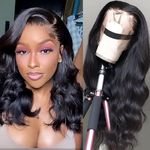 Lace Front Wigs Human Hair Wigs for Women 18 Inch 180% Density HD 13X4 Body Wave Frontal Wig Human Hair Pre Plucked with Baby Hair Perruque Femme Humain Naturel Natural Black