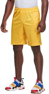 Champion Men's Long Mesh Short with Pockets, Team Gold, XL