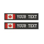 AI-NEEL 2 Pcs x Custom Patch Canada Flag Embroidery Name tag, Hook Fasten or Iron on Personalized Tactical Patches Badge for Backpacks, Jackets, Dog Vest