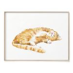 Triple Studio Orange Tabby Cat Art Print, Ginger Cat Original Watercolor Painting, Crazy Cat Lady, Cat Lover Gifts, Cat mom Gifts for Women, UNFRAMED, Signed by Artist