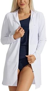 Willit UPF 50+ Women's Swim Cover Up Sun Protection Beach Swimwear Bathing Suit Long Hoodie Jacket SPF White S