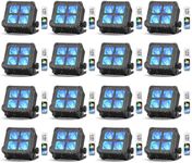 4LED Cordless Uplights for Events, Rechargeable Battery Powered Par Lights, Waterproof Strong Brightness Indoor/Outdoor Stage Lighting for DJ, Wedding Party, Church