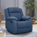 duroflex Avalon Fabric Single Seater Recliner in Twilight Blue Color