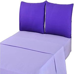 Tache 4 Piece 100% Cotton Solid Purple Lavender Dream Bed Sheet Set, King