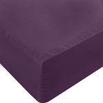 Utopia Bedding Fitted Sheet - Soft Brushed Microfiber - Deep Pockets, Shrinkage and Fade Resistant - Easy Care - 1 Fitted Sheet Only (Queen, Purple)