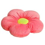 Peach Cuddle Polyester Velvet Flower Shaped Decorative Floor Cushion (16X16 Inch, Peach)