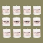 Floryn Decor Pillar Candles for Home Decor | Dripless, Smokeless & Long Burning Candles | Burning Time- 30 Hours, Size- 2 by 2 Inches (Unscented, Set of 12)