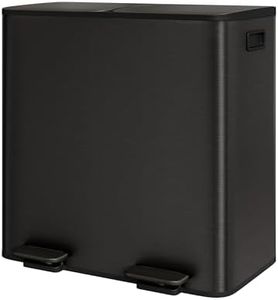 GarveeHome 2 x 10 Gallon Pedal Trash Bin, Matte Black