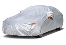 kayme 6 Layers Car Cover Waterproof All Weather for Automobiles, Outdoor Full Cover Rain Sun UV Protection with Zipper Cotton, Universal Fit for Sedan (186-193 inch)