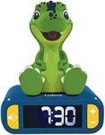 LEXiBOOK - Dinosaur Nightlight Alarm Clock, Clock, Alarm Clock for Boys and Girls, Snooze, Blue/Green - RL800DINO