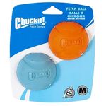 Chuckit! Fetch Ball Dog Toy, Durable High Bounce Floating Rubber Dog Ball, Launcher Compatible Toy For Dogs, Medium, 2 Pack