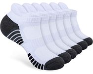 RUIXUE Mens Work Socks Cushioned Running Socks, 6 Pairs Anti-Blister Cotton Trainer Socks for Men Women Ladies Sports Low Cut Breathable Athletic Ankle Socks