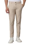 Louis Philippe Men's Slim Tapered Trousers (LYTFCSLPG15155_Beige