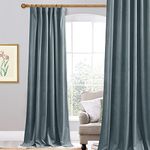 StangH Extra Wide Stone Blue Curtains 84 inches Super Soft Smooth Room Darkening Thermal Insulated Drapes for Sliding Glass Door/Nursery Kids Bedroom, W62 x L84 inches, 1 Panel