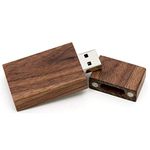 Wooden Flash Drive 1GB EASTBULL High Speed USB 2.0 Walnut Wood USB Thumb Drives Memory (1PCS, Brown)