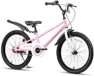 Glerc Vélo Enfant 20 Pouces avec Kickstand & Garde-Boue Sport pour garçons et Filles de 7 8 9 10 11 12 Ans, Rose