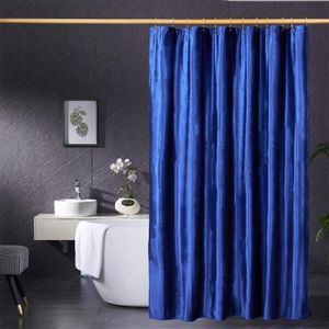 Tende da doccia in velluto blu per bagno, 260 g/m², tenda da doccia in tessuto blu reale, con ganci, lavabile, spessa e impermeabile, per hotel, vasca da bagno, 183 x 183 cm