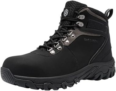 LARNMERN Imperméables Chaussures de Sécurité Homme Montante Antidérapant Chaussures de Travail Anti-Perforation Embout en Acier (Noir,44EU)