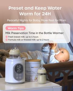 Nuliie 10-in-1 Baby Bottle Warmer – LCD, Timer, Smart Temp Control, BPA-Free