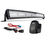 OTOMO 32 in Triple Rows Curved LED Light Bar 12V 24V Spot & Flood Combo Beam Work Offroad Driving Fog Lamps with Switch Wiring Harness Kit for ATV UTV SUV 4WD Tractor Truck Car Boat